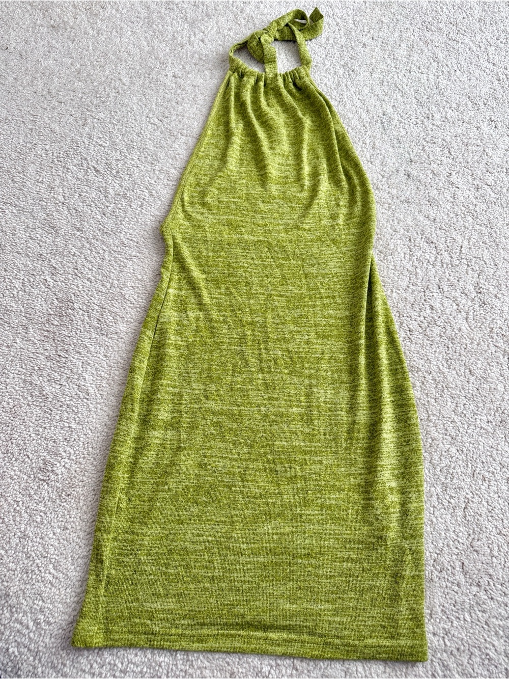 Green Halter Knit Mini Dress